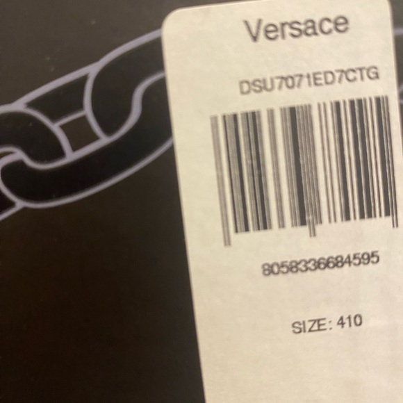 VERSACE CHAIN SNEAKER-BLACK-AUTHENTIC worn 2X like-new a great buy!!! - Picture 8 of 9